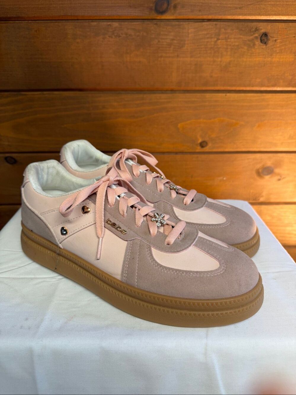 Bebe Women's Heidi Sneakers blush pink Sz 10